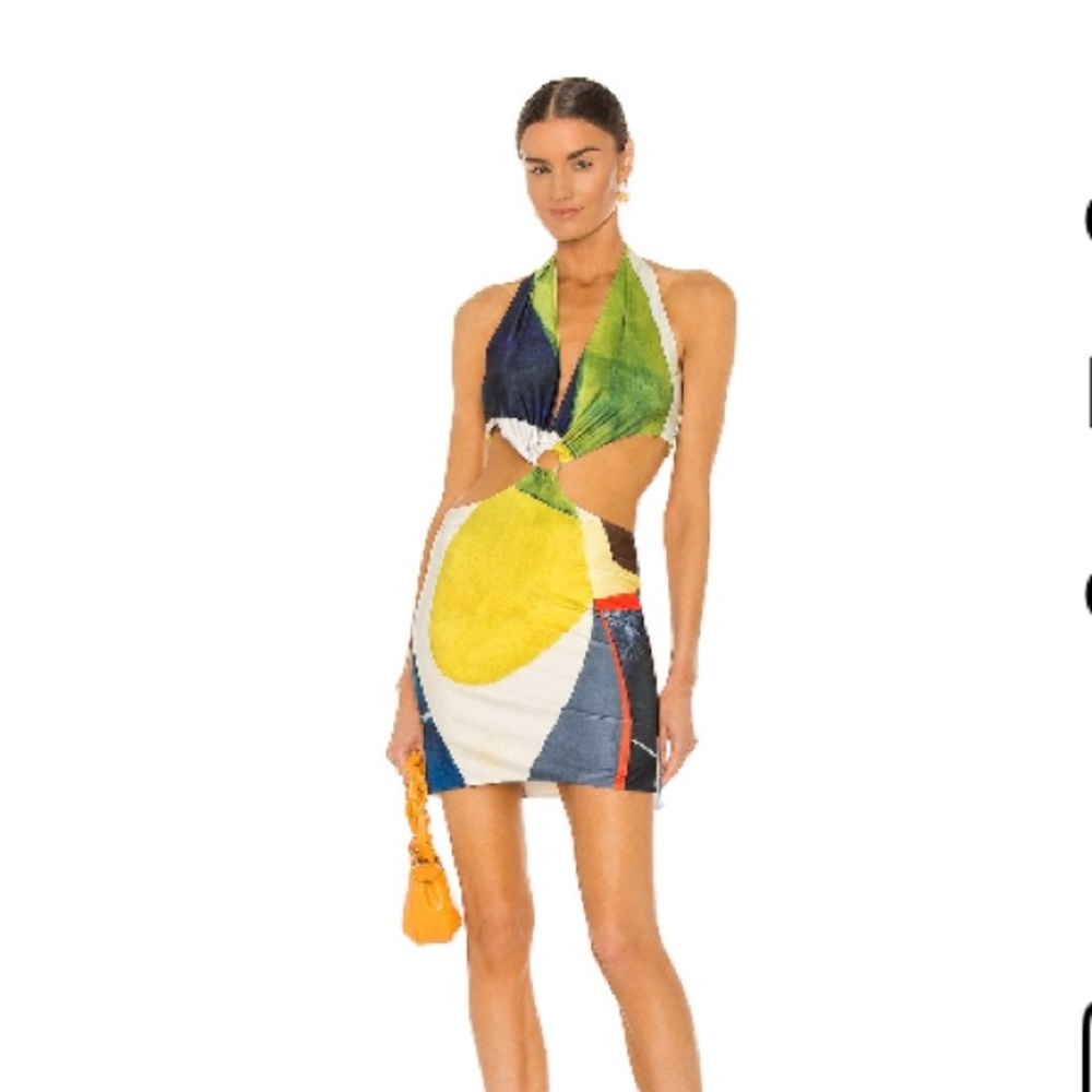 Farai London Colorful Halter Cutout Dress